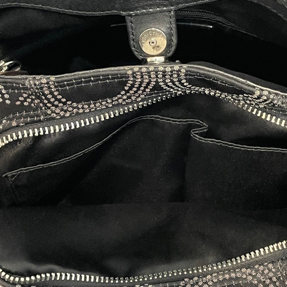 Coach Ashley Triple Compartment Dotted OP Art Hobo Tote Handbag Bag Black F21920 - Picture 8 of 16